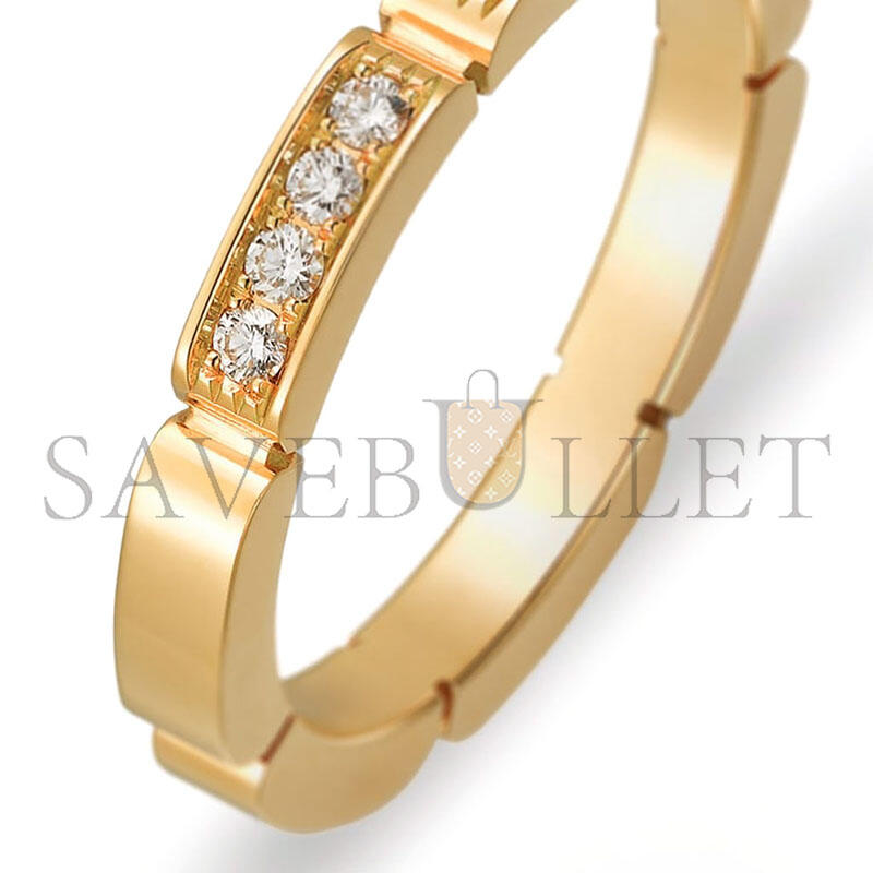 Ca*t1er maillon panthÈre wedding band, half-paved b4221100